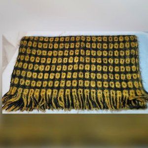 Oak Tree Scarf 100% Acrylic Black and Gold Machine Washable